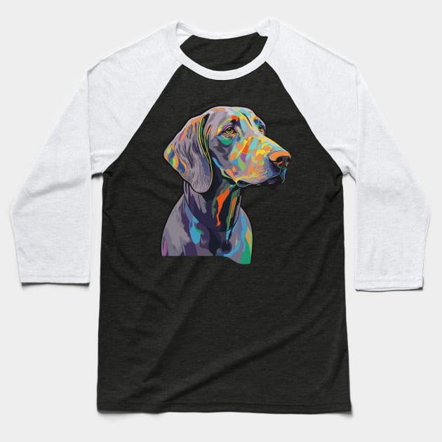 Weimaraner Dog Art Baseball T-Shirt by The Image Wizard